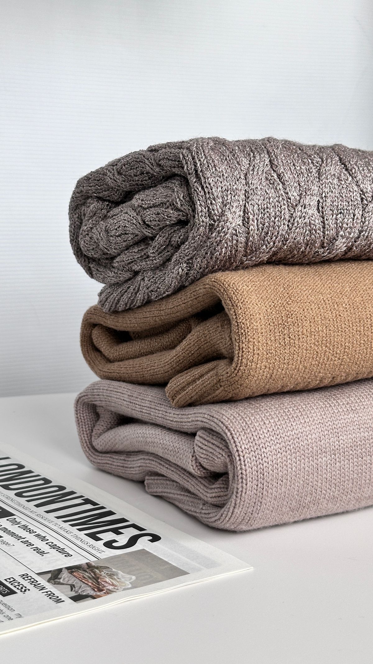 Blanket washing — freshly cleaned, folded blankets